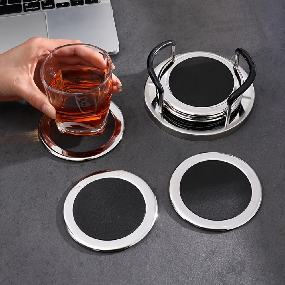 Marble Coaster Set - Set di 6 Sottobicchieri Rotondi in