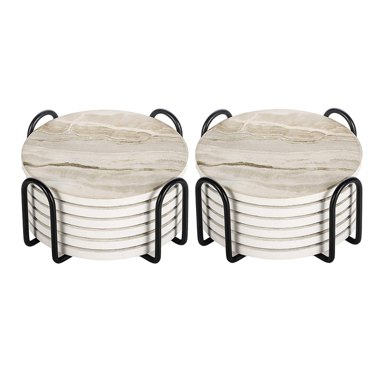 Marble Coaster Set - AT05-Set di sottobicchieri assorbenti sottobicchieri in