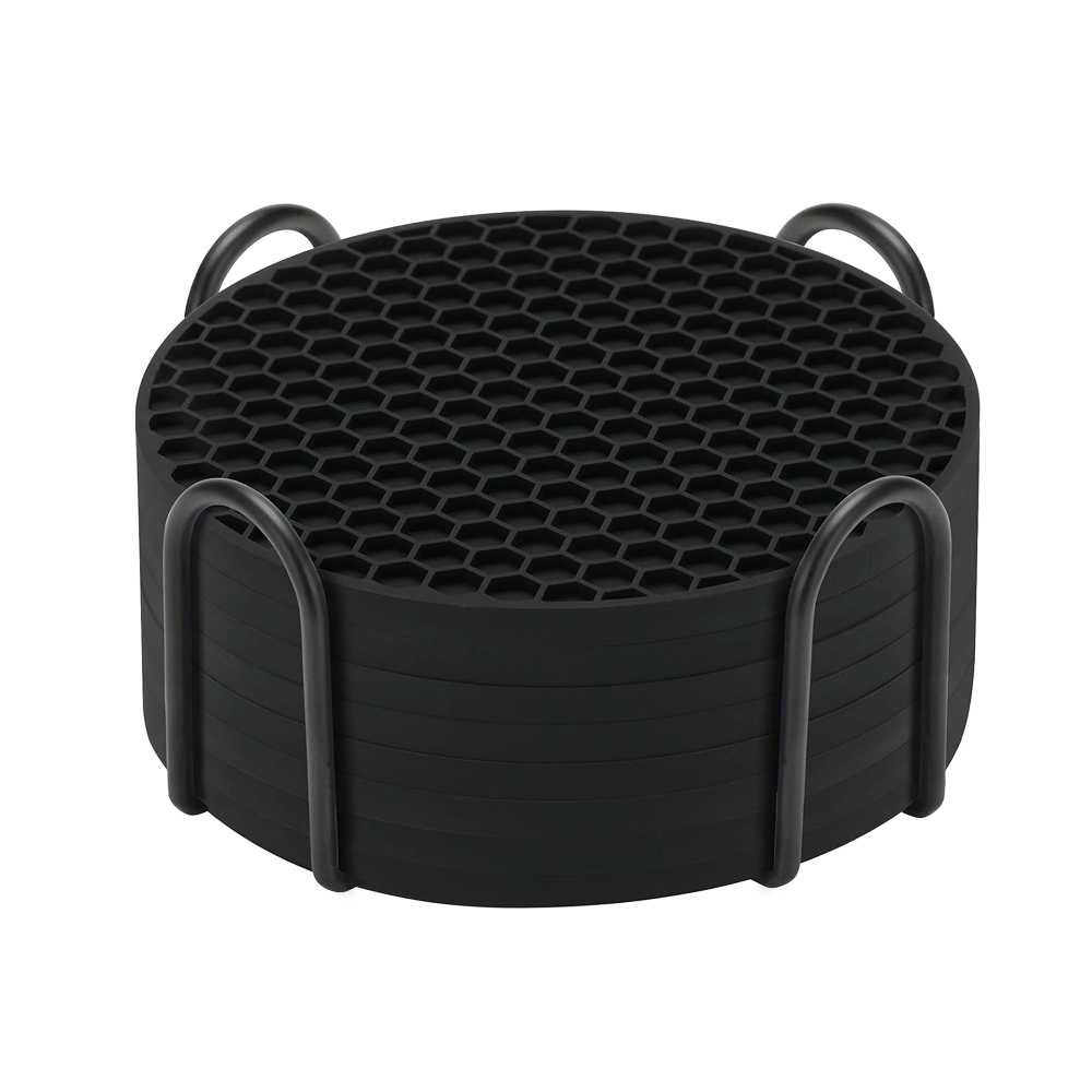 Marble Coaster Set - Set sottobicchieri in silicone con supporto
