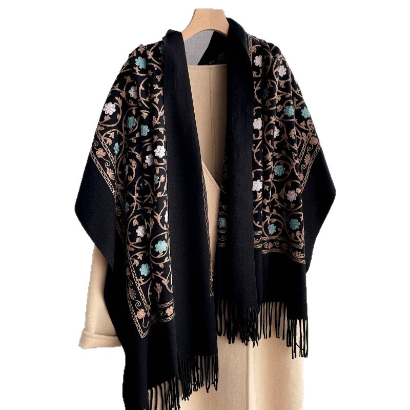 Cashmere Scarf - 2025 Nuovo Ricamo Sciarpa di Cachemire